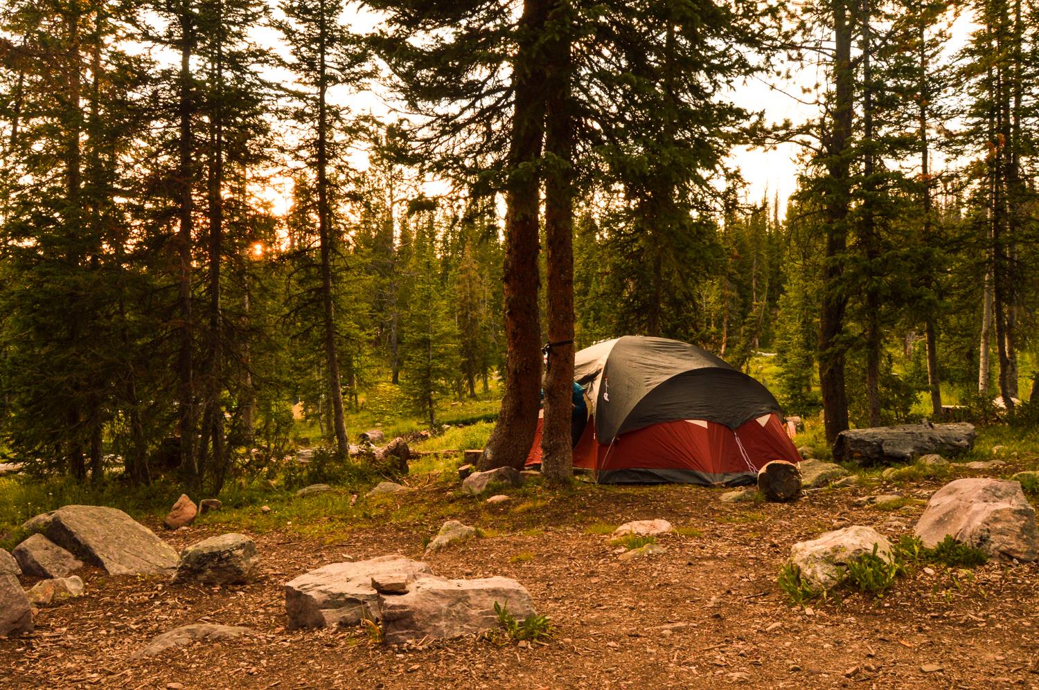 Camping along the Mirror Lake Highway near Park City, Utah