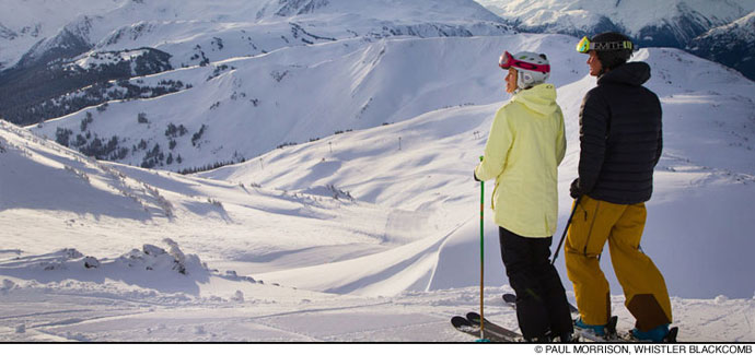 whistler intermediate terrain, whistler intermediate skiing, whistler blue terrain