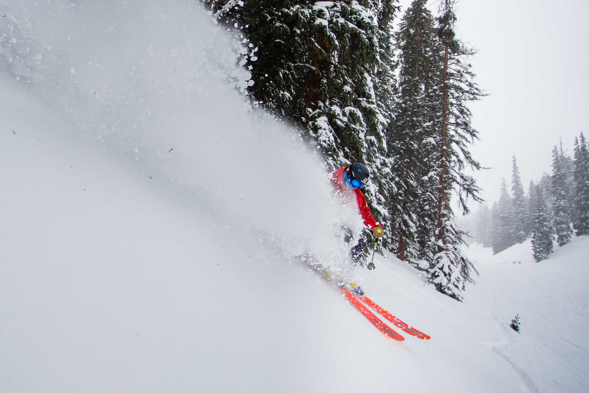 powder day in aspen snowmass