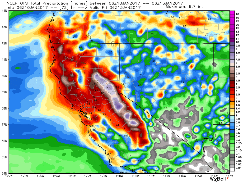 california snowfall radar